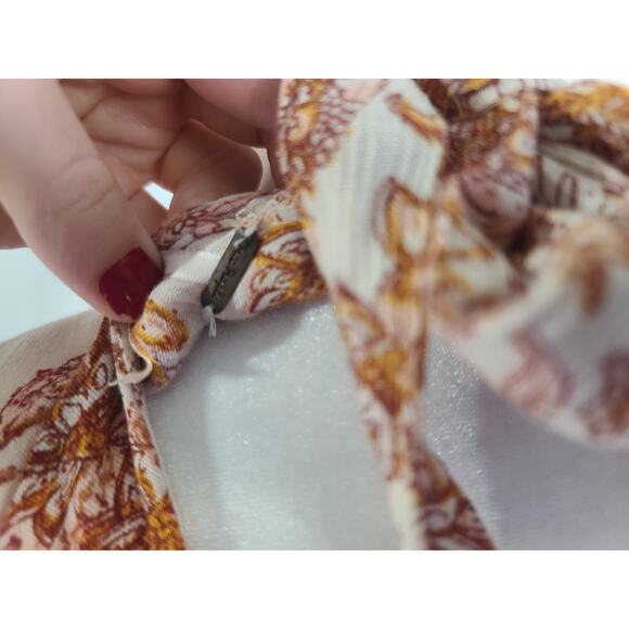 Free People Lady Luck Floral Hippie Boho Tunic Mini Dress XS - Picture 8 of 8